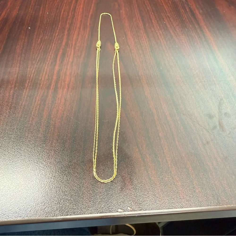 Avon Goldtone “Glimmering Slide” Classic Chain Necklace adjustable NIB 1980